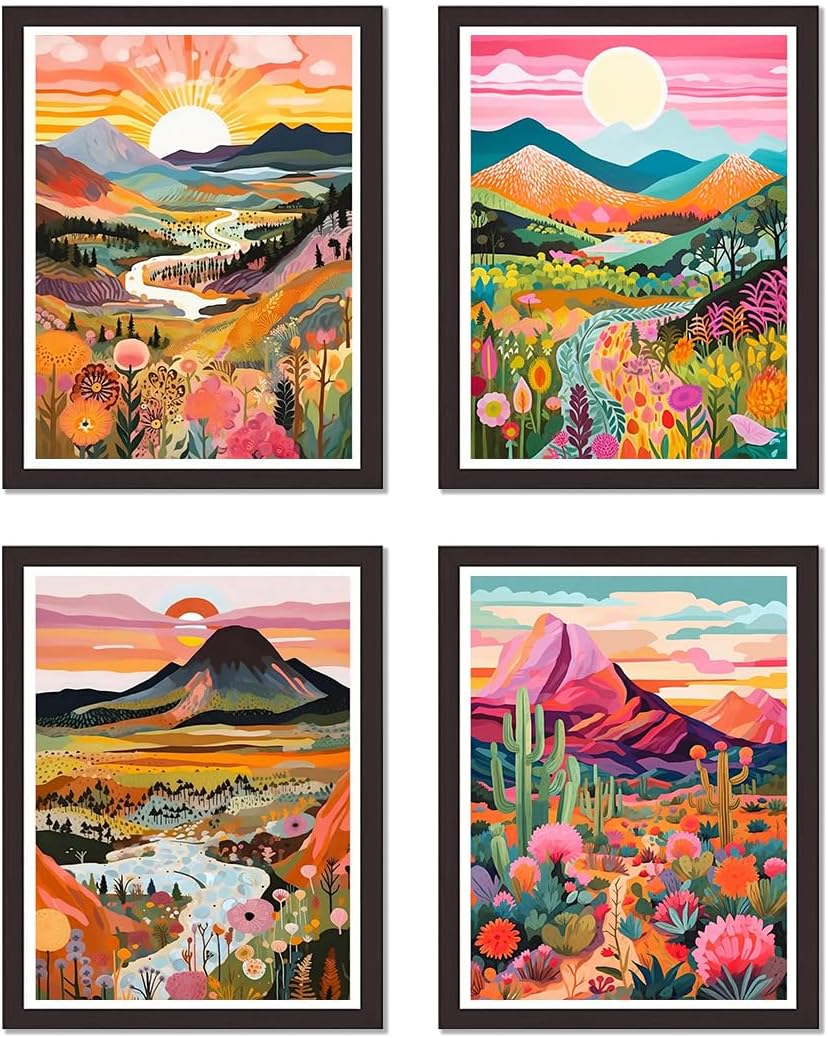 Landscape Craft Kit Amazon.com: 4 Pack Stamped Cross Stitch Kits - Mountain Landscape ...