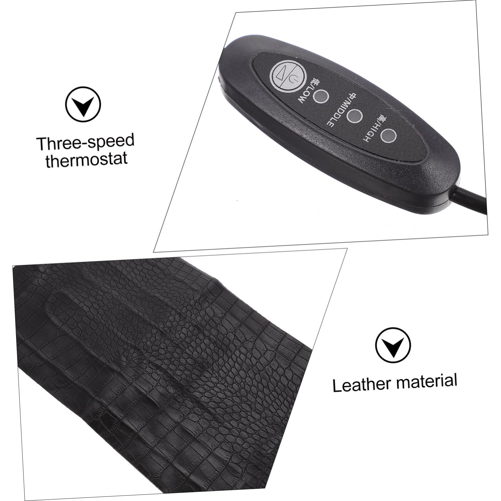 SOIMISS Tappetino Riscaldante per Rettili e Tartarughe, Cuscinetto Elettrico AntiGraffio in Effetto 33x18 Cm, Temperatura Regolabile USB per Animali Domestici Striscianti e Terrari