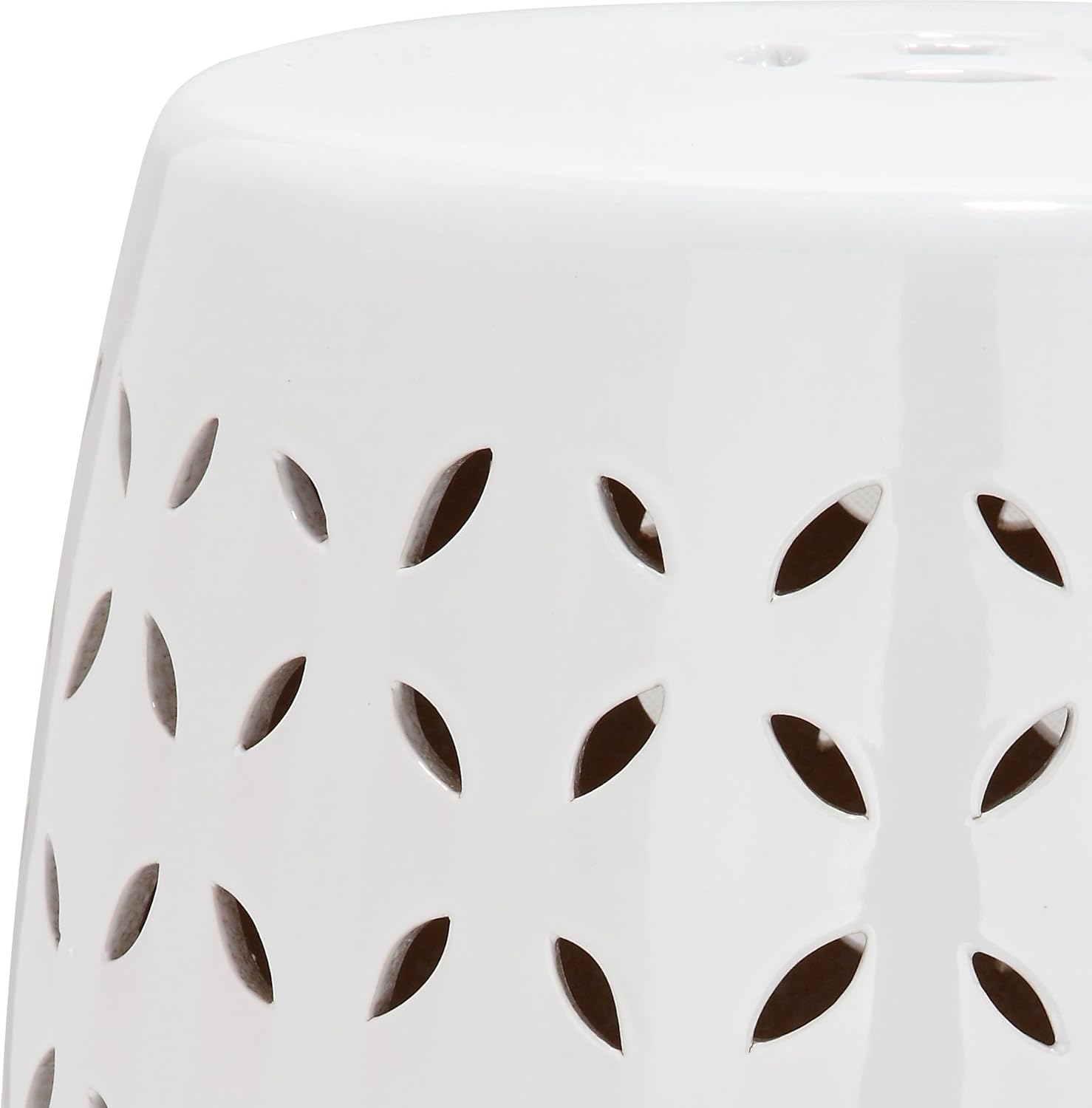Safavieh Castle Gardens Collection Lattice Petal White Ceramic Garden Stool