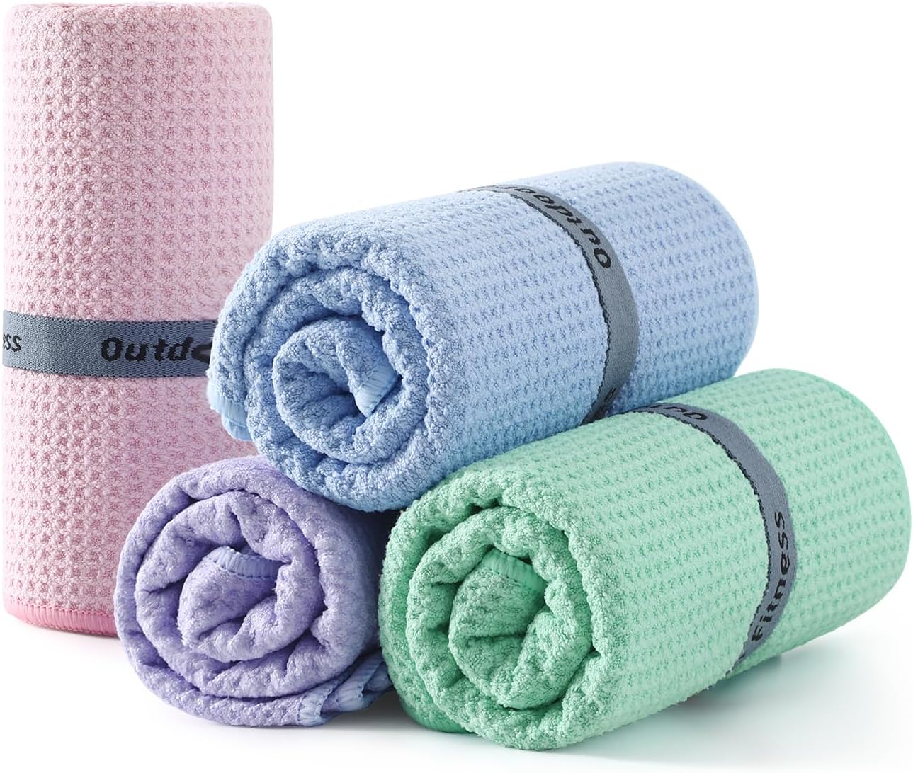 REDKISS 4 Pack Cooling Towels (39"x16") Extra Large Microfiber Ice Towel, Soft Breathable Chilly Towels for Sports, Yoga, Running, Gym, Camping, Fitness, Workout & Outdoor Activities(Multicolor)