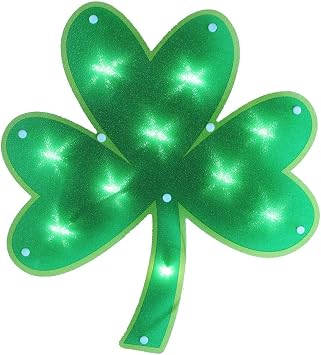 Shamrock Lighted Window Decoration Indoor Outdoor Use 14 x 12.5