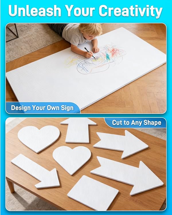 Mulctun 24"x36" 5mm Blank Yard Signs with Stakes,4Pcs Corrugated Plastic Board Yard Signs,Waterproof Corrugated Plastic Sheets for Lawn Signs,Garage Sale,Open House and Real Estate Indoor Outdoor Use（White） by Mulctun - Used condition - Image 7