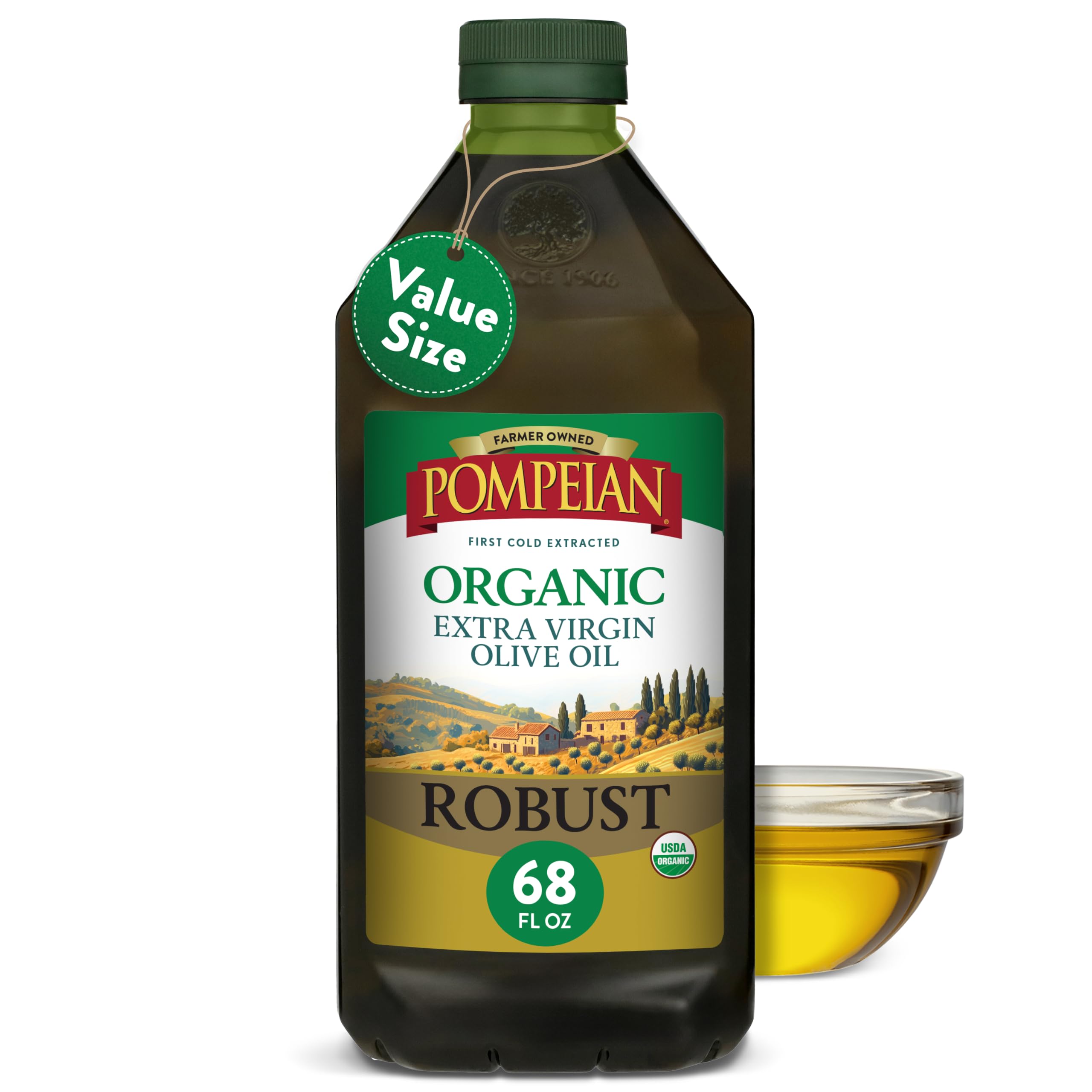 Pompeian Robust Organic Extra Virgin Olive Oil - 68 fl oz (2 L)
