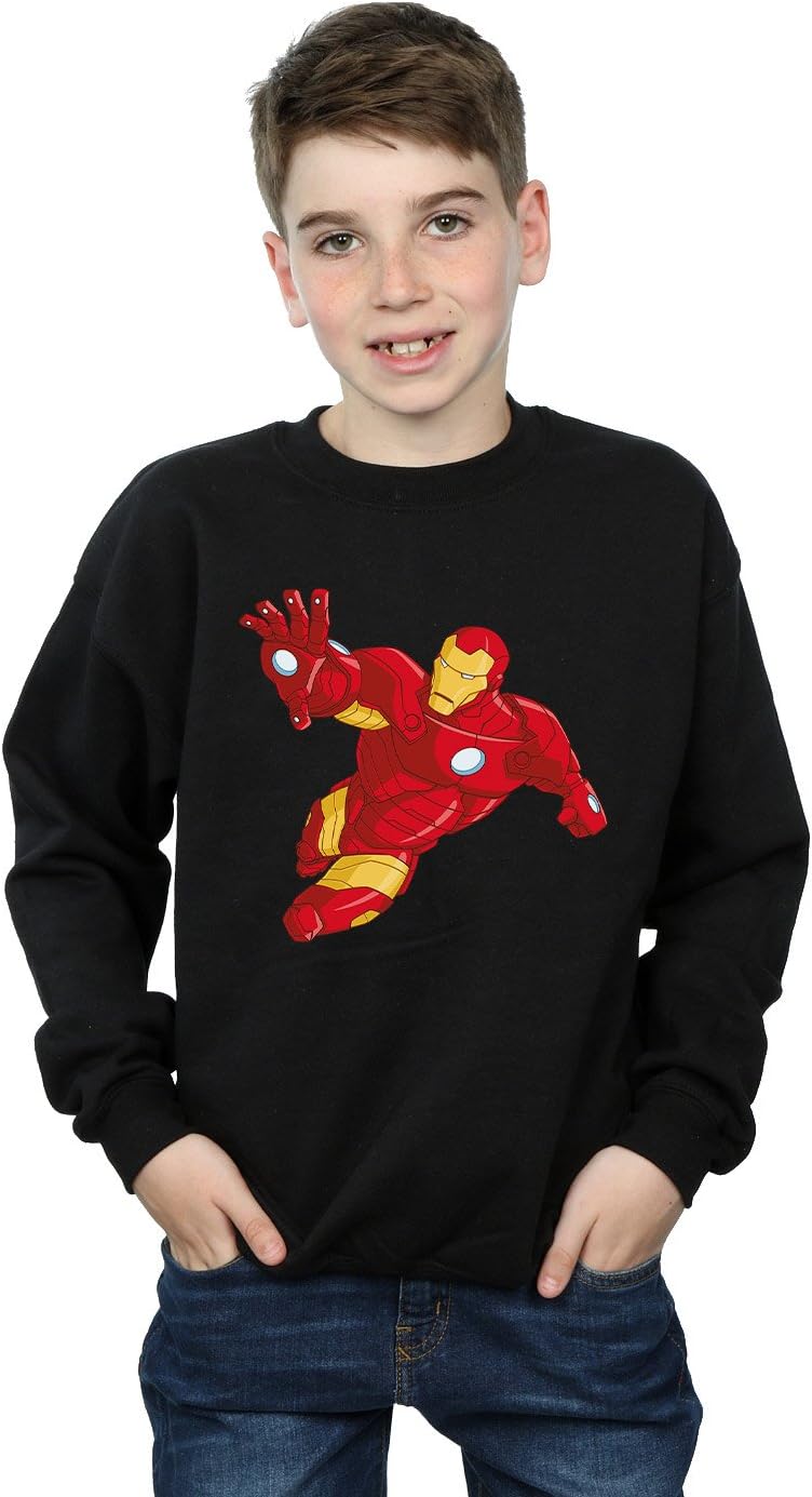 Marvel Boys Iron Man Simple Sweatshirt 9-11 Years Black