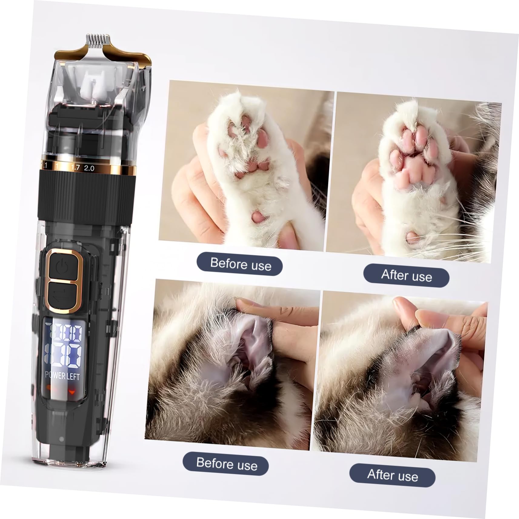 Cortadora De Mascotas Profesional Recortador De Pelo Kit De Aseo Para Perros y Gatos Recarga Inalámbrica