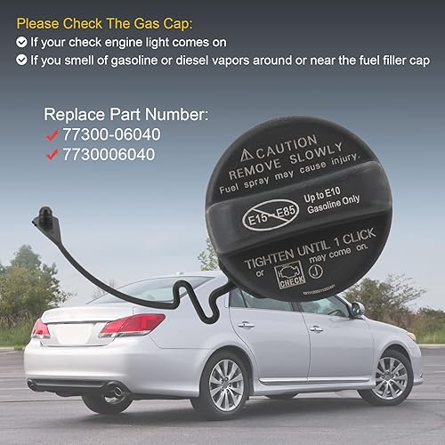 Miniatura 4 de Tapa de gasolina 77300-06040 - Reemplazo de la tapa del depósito de combustible para Toyota Scion, 4Runner, Avalon, Camry, Corolla, Highlander,