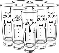 Vista 10 de Vasos de chupito de regalo para padrinos de boda de 8 a 2 onzas, incluye 1 equipo de novio 7, regalos de despedida de soltero de boda