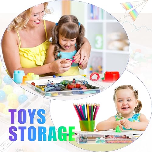 Miniatura 5 de Maitys 15 bandejas planas de plástico de 16.1 x 11.8 pulgadas, bandeja de almacenamiento sensorial de papel apilable para oficina, hogar,