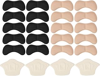 12 Pairs Heel Grips for Loose Shoes Women, Heel Cushions for Back of Heel Silicone Heel Protectors for Shoes Too Big, Self-Adhesive Heel Inserts for High Heel Sneaker Shoes