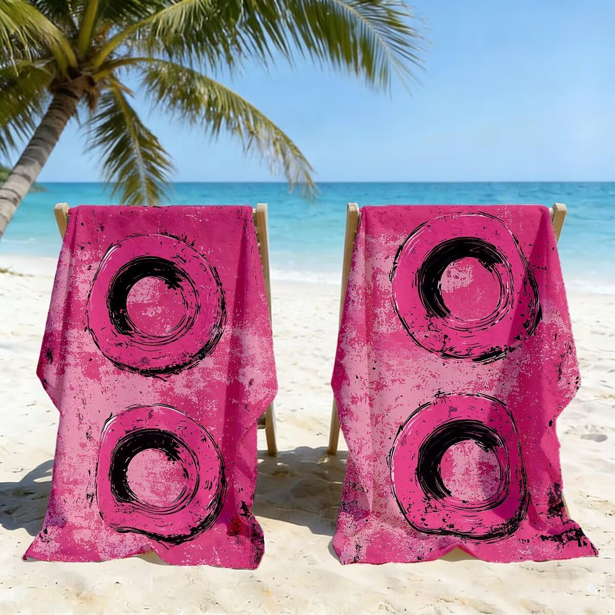 Ręcznik plażowy z mikrofibry, zestaw 2 dużych ręczników kąpielowych 80x160 cm, szybkoschnący różowy ręcznik kąpielowy, ręczniki plażowe, sportowe ręczniki z mikrofibry dla Essentials -5070