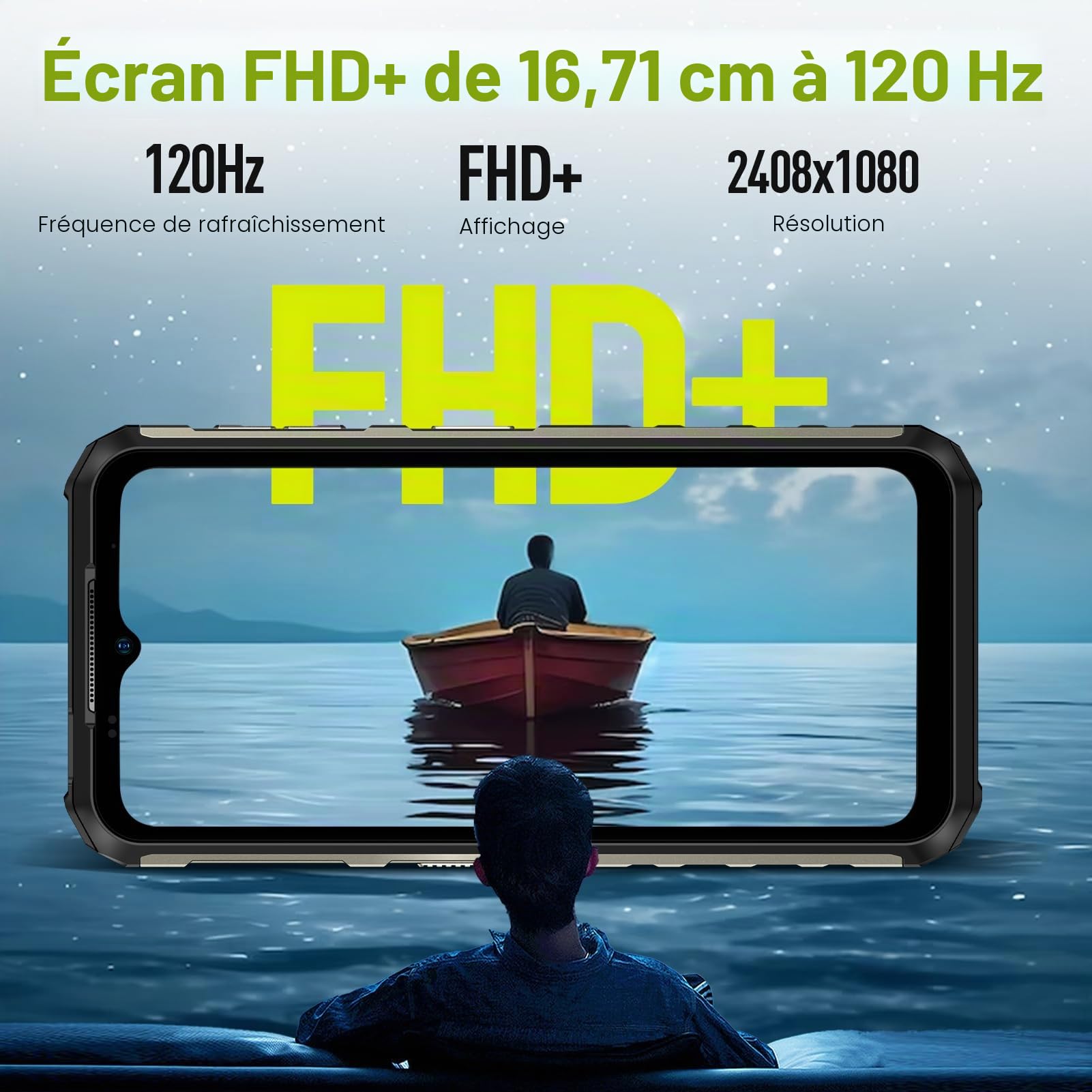 Ulefone Armor 22 Telephone Incassable 2026, Smartphone Android 15, 64MP Vision Nocturne, 16Go+128Go/SD-512Go IP68K Etanche 6600mAh/33W Écran 6 58" FHD+ 120Hz Double SIM 4G/NFC& Mode sous-Marin/Vert