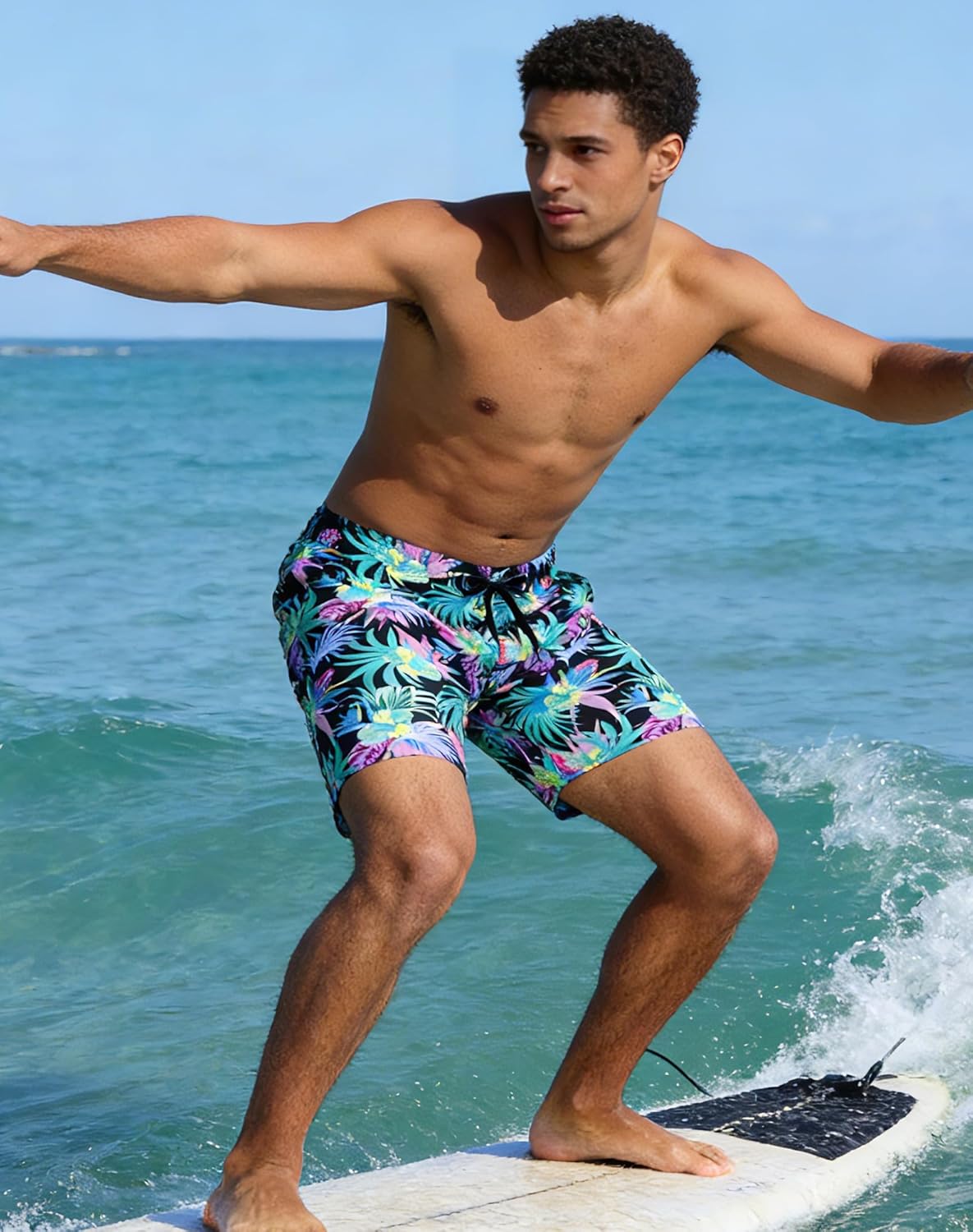 uideazone Mens Swim Trunks with Compression Liner Swimming Shorts 7 Inch Inseam Waterproof Quick Dry Beach Sport Shorts M-XXL - Image 2