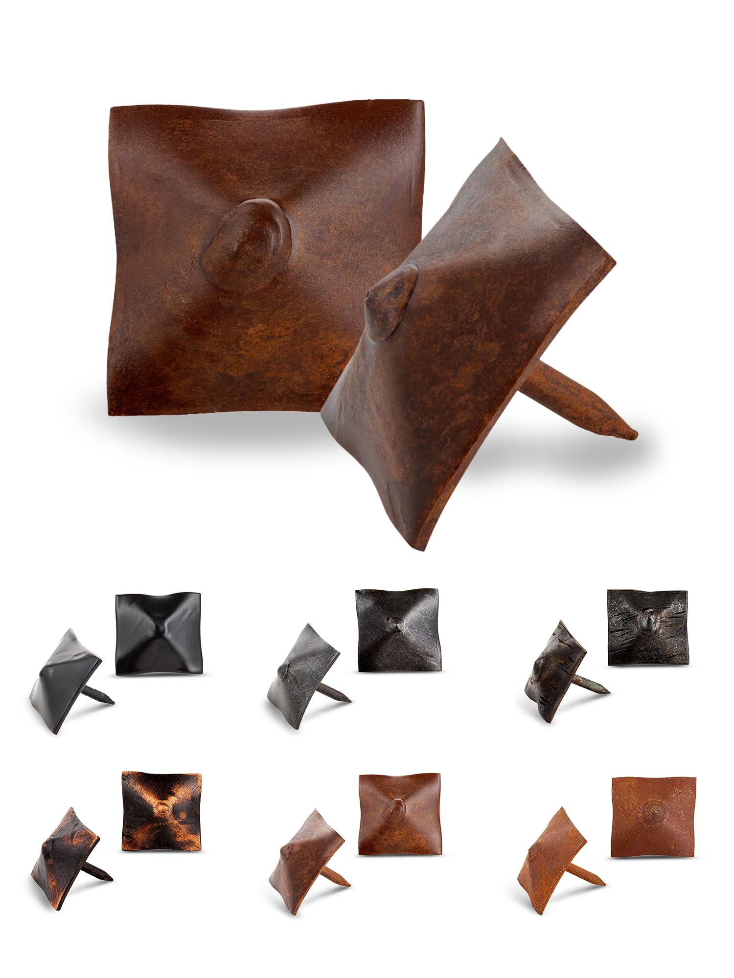 10 Pack 1" Small Square Clavos Decorative Nails – Sealed Rusted – Handmade Rustic Square…