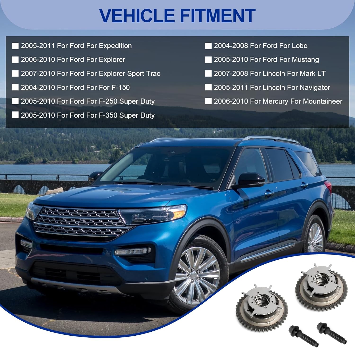 Timing Camshaft Sprocket Cam Phaser For 2005-2014 For Ford Expedition,2006-2010 For Ford Explorer,2004-2010 For Ford F-150,2005-2010 For Ford F-250/F350 Super Duty,2005-2010 For Ford Mustang