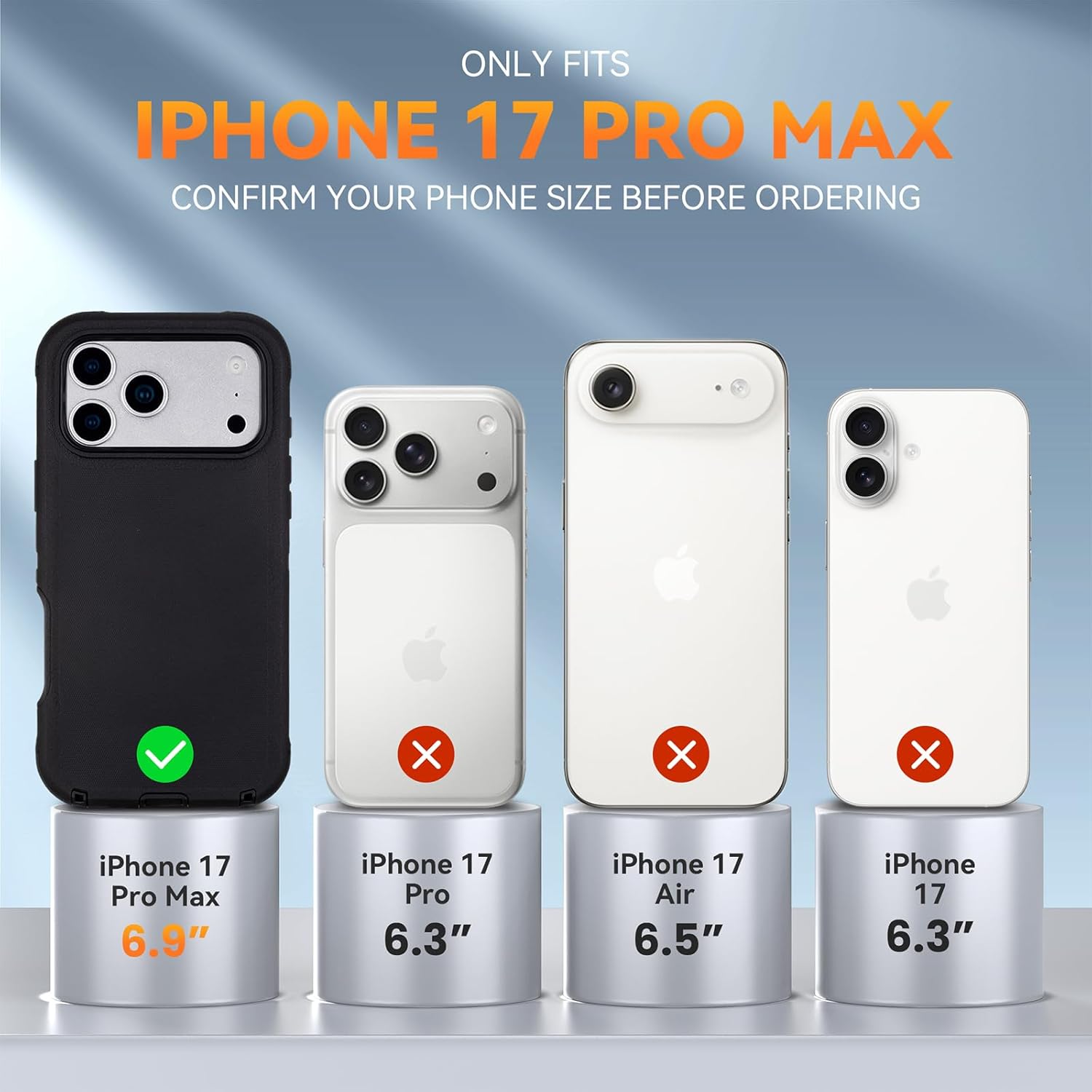 for iPhone 17 Pro Max Case with Belt Clip Holster, Military Grade Drop Protective, 4 in 1 Heavy Duty Shock-Absorbing Rugged Case for iPhone 17 Pro Max 6.9", Black - Image 2