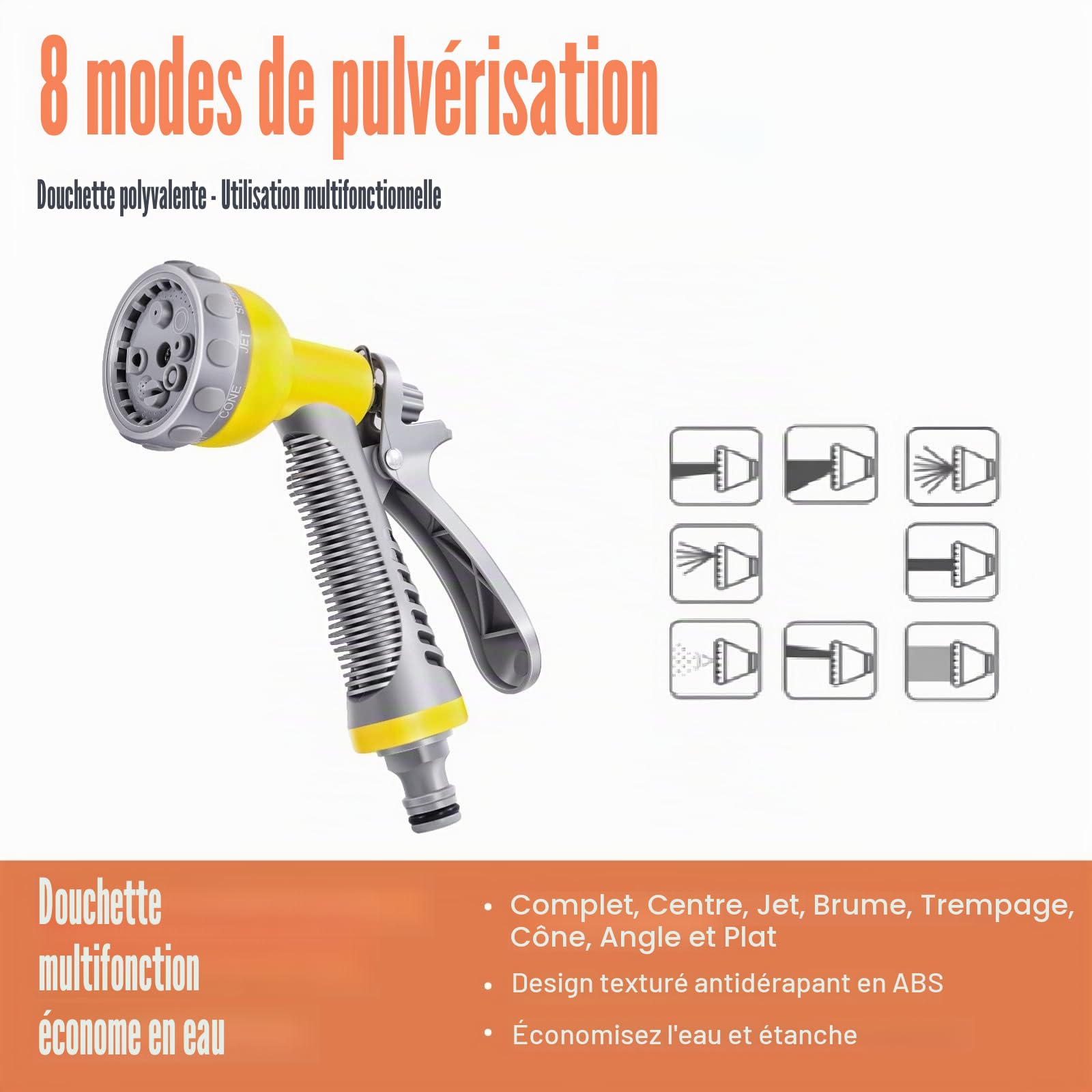 FANZTOOL Ensemble de bobine de tuyau de 35+2 m avec support mural, incluant une douchette multi-fonctions à 8 fonctions | Enroulement automatique | Pivotant à 180° | Tuyau de jardin certifié RoHS