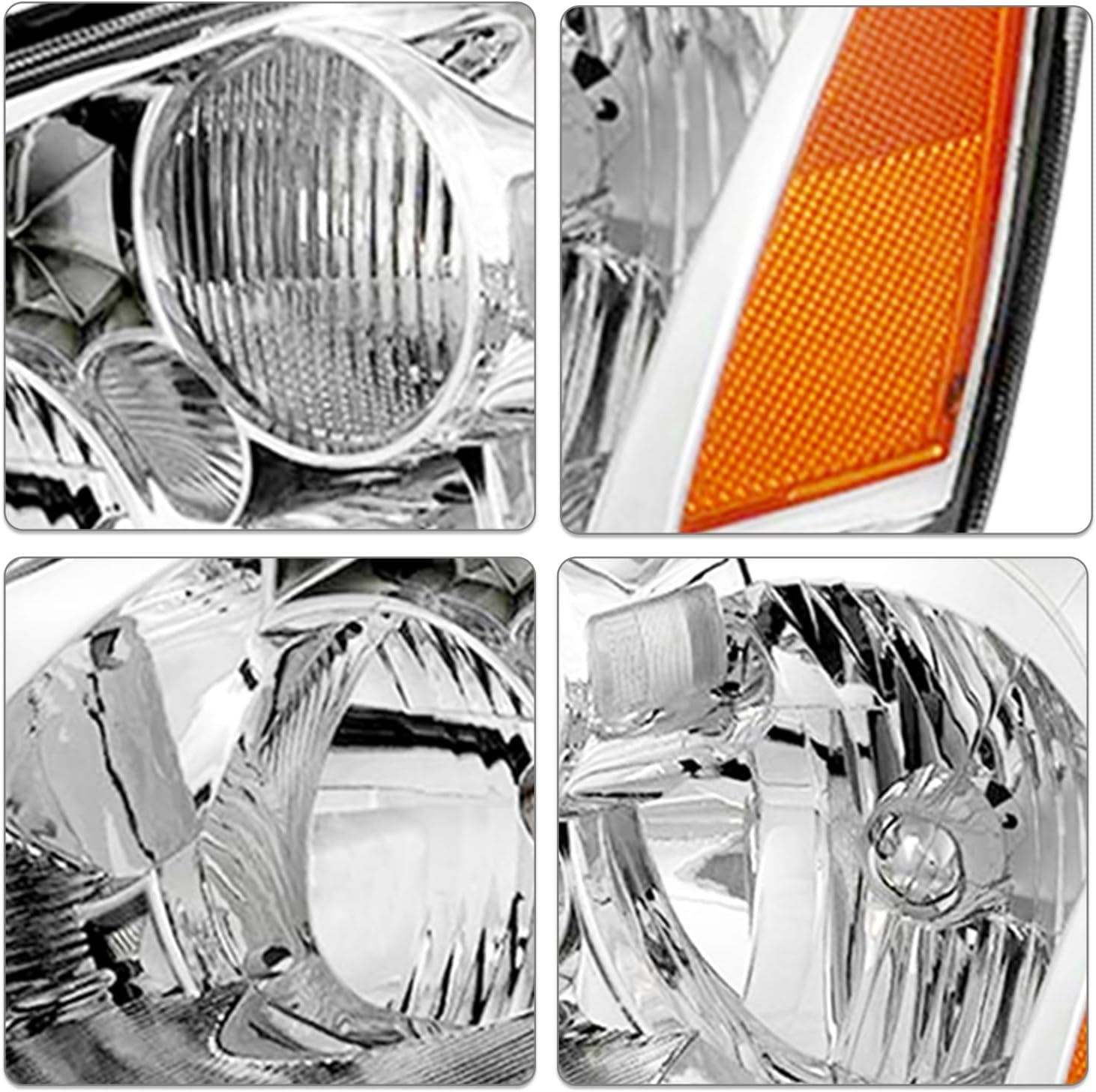 SOCKIR Headlight Assembly Pair Compatible with 2005-2006 Nissan Altima 4 - Door Sedan Halogen Headlamp (Chrome)