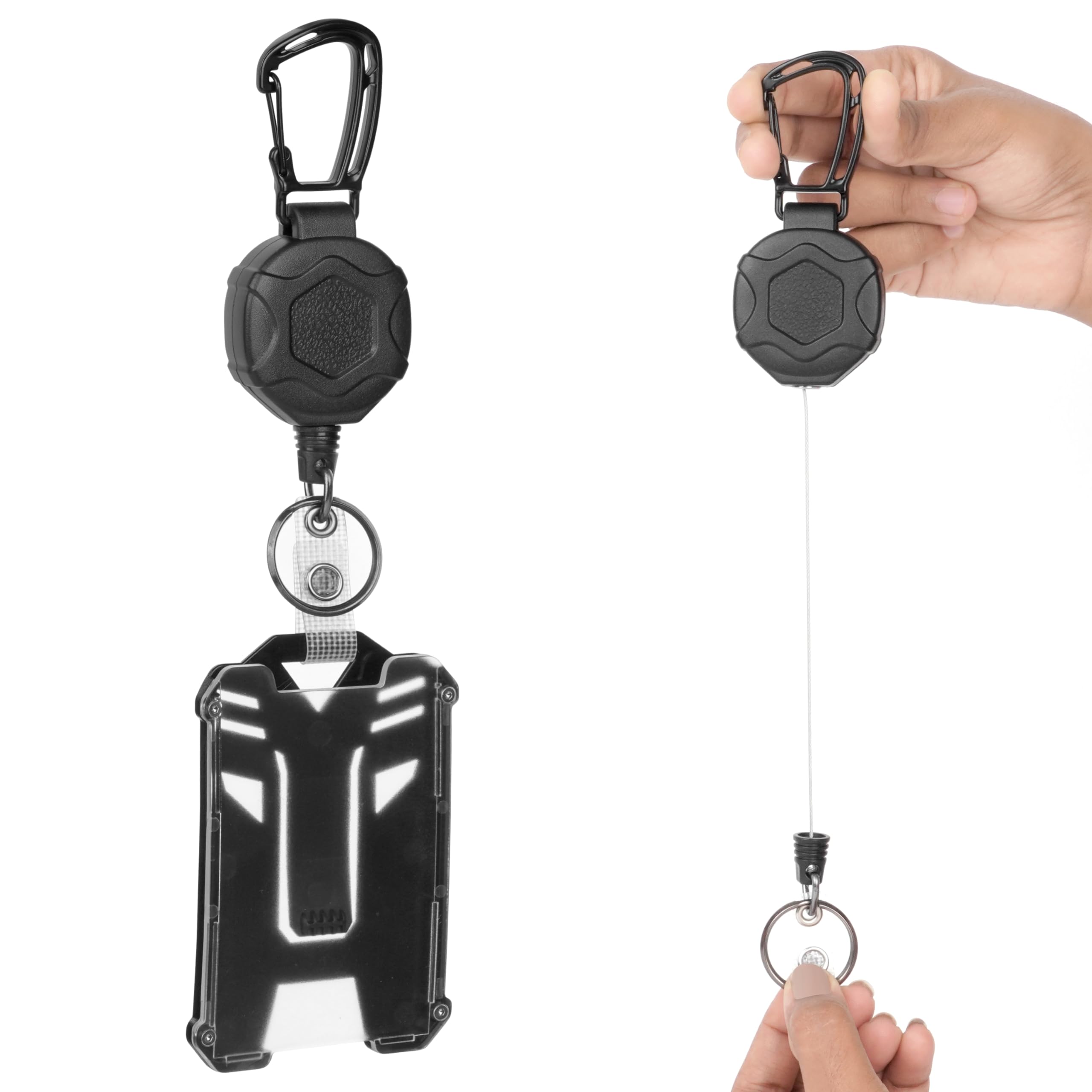 Lot De 4 Porte-badges Avec Lanière – étui Transparent étanche, Clip Rétractable, Pour Cartes Et Badges
