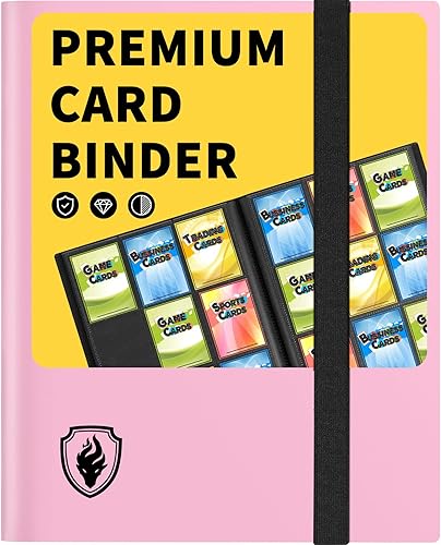 Fabmaker Carpeta de tarjetas, carpeta de tarjetas coleccionables de alta calidad con 9 bolsillos con capacidad para 360 tarjetas, elegante álbum de