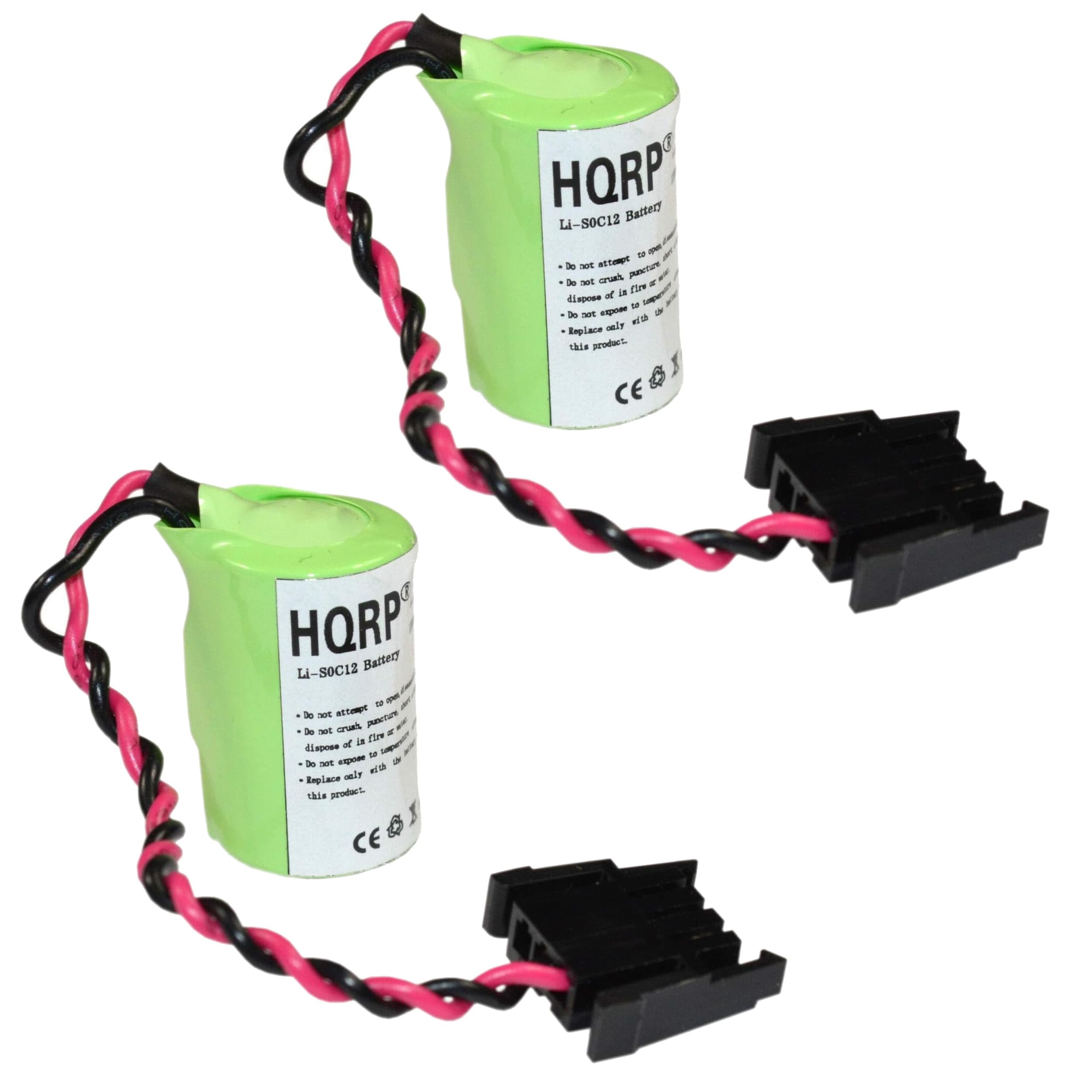 HQRP 2-Pack Lithium Battery fits 1747-BA 1769-BA 1746-BAS 1747-PT1 HHT SLC-5/01 SLC-5/02 SLC-5/03 SLC-500 Series A-40063-043-01 1747-L511 1747-L514 1747-L524 1747-L531 Programmable Logic Controls SLC