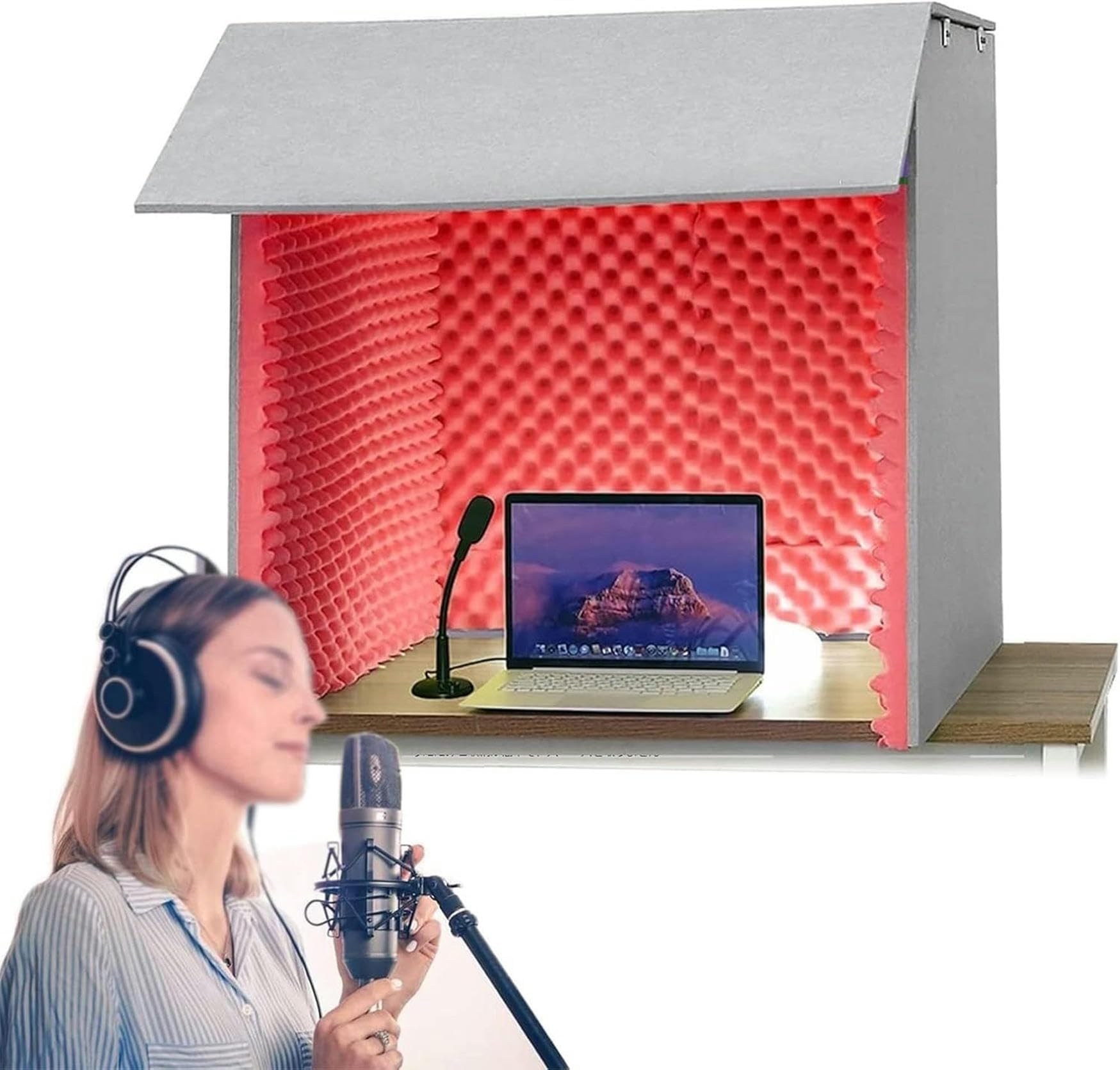 Enceinte sonore de bureau et cube isolant pour studio enregistrement portable