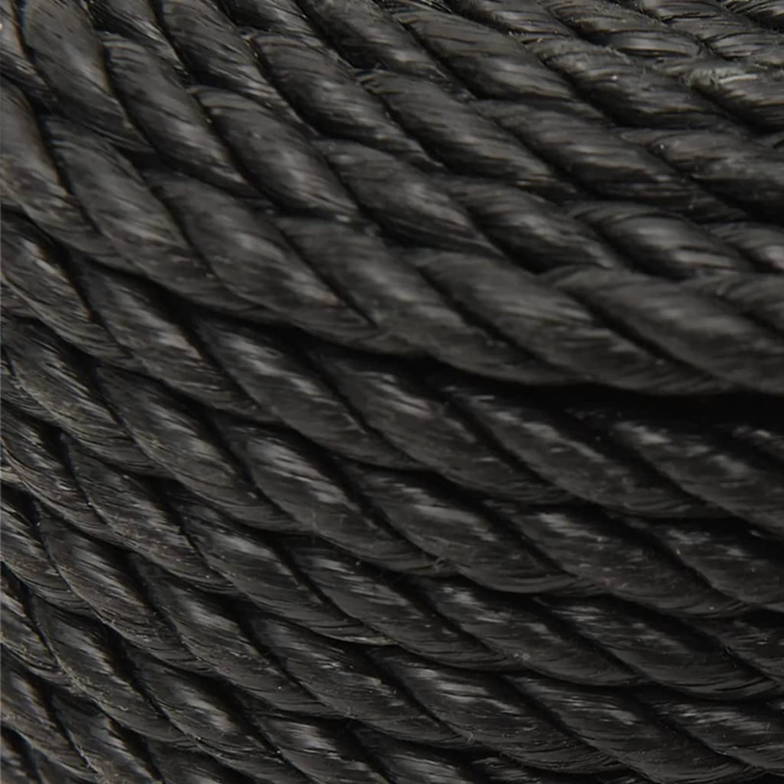 LAPOOH Arbeitsseil, Bootsseil, Tau Seil, Zeltleine, Outdoor Seil, Allzweckseil, Gartenseil, Werkzeugseil Auffangseil, Schwarz 14 mm 100 m Polypropylen