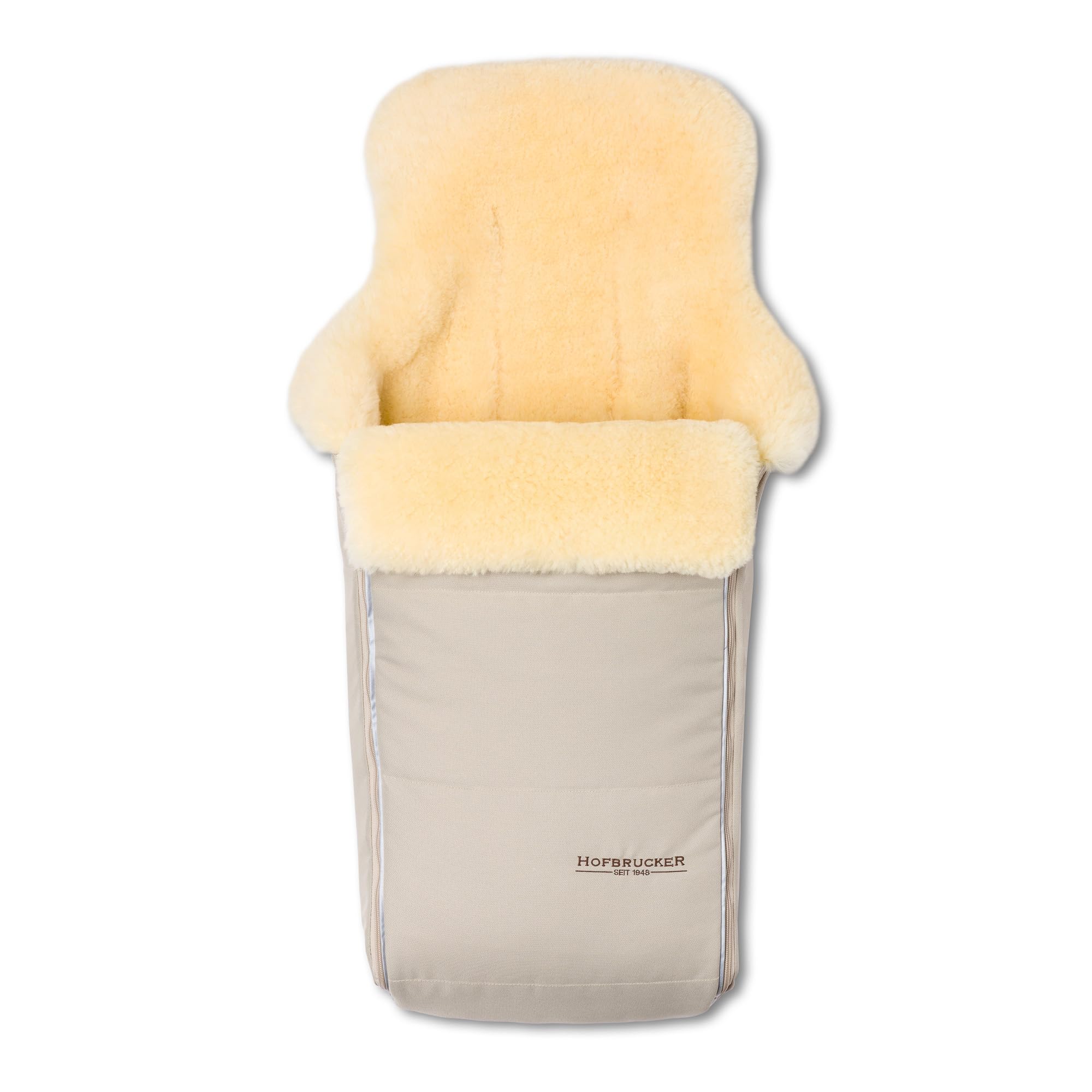 Hofbrucker Lammfell Fußsack Luxus | Lammfell Fußsack Kinderwagen Winter, Buggy | Baby Fußsack 100% Merino-Lammfell | Atmungsaktiv & waschbar | Winterfußsack echtes Lammfell