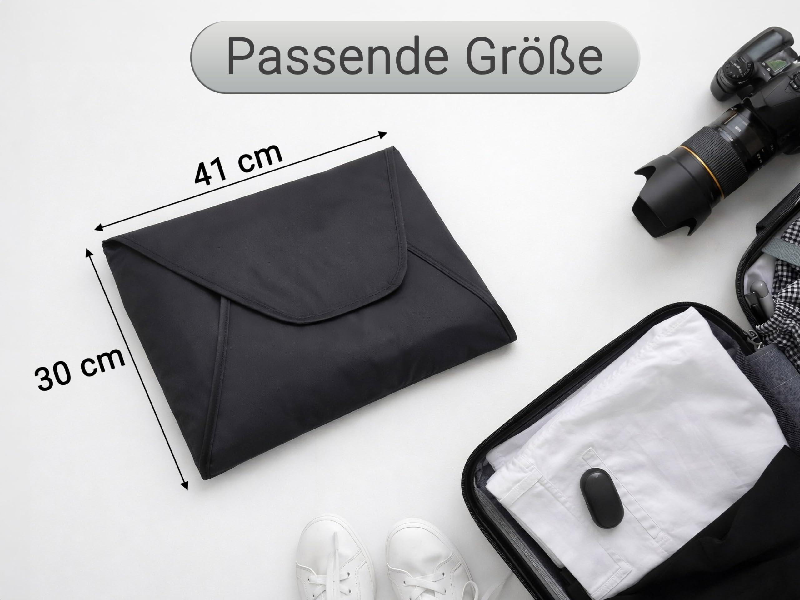 ZOLLNER 3er Set Hemdentaschen in 41x30 cm - für faltenfreie Kleidung - wasserabweisend - Polyester - leichtes Gewicht