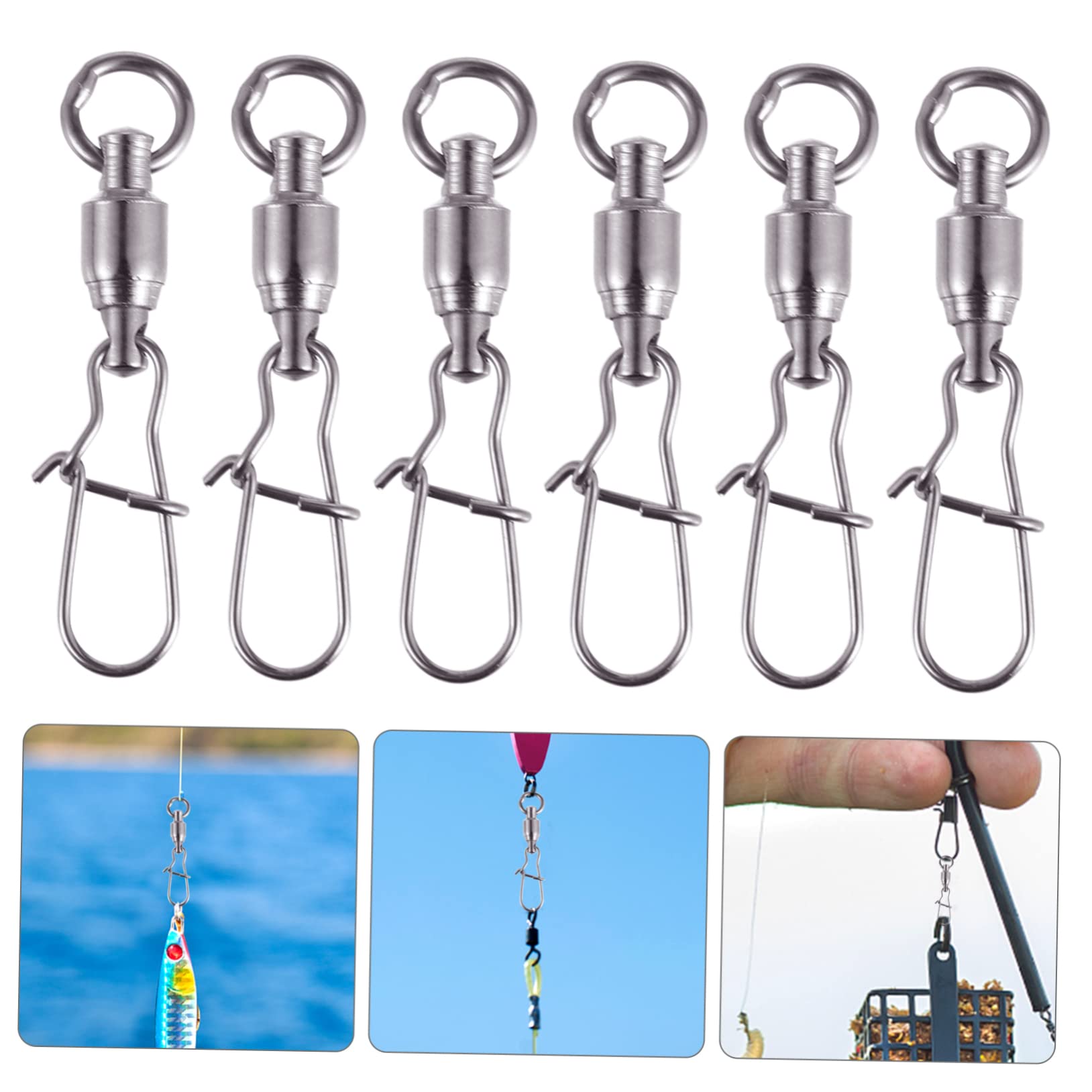 Émerillons Pêche Double Trou – 20 Pièces En Acier Inox 304 – Tailles #1/#2/#3 (3/4/5 Mm)
