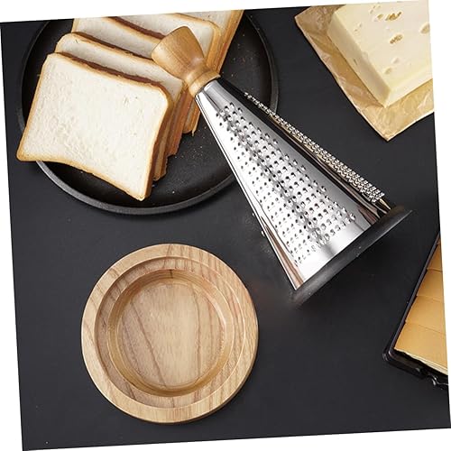 Miniatura 3 de Uonlytech Multifunctional Kitchen Cheese Grater with Wood Handle Stainless Steel Three-sided Design Stable Stand for Home Restaurant Vegetable