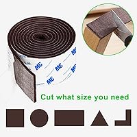 Vista 135 de Tiras de fieltro con respaldo adhesivo, tiras de fieltro adhesivas, paquete de 4 rollos de fieltro 1/2 x 60 pulgadas, cinta de fieltro beige