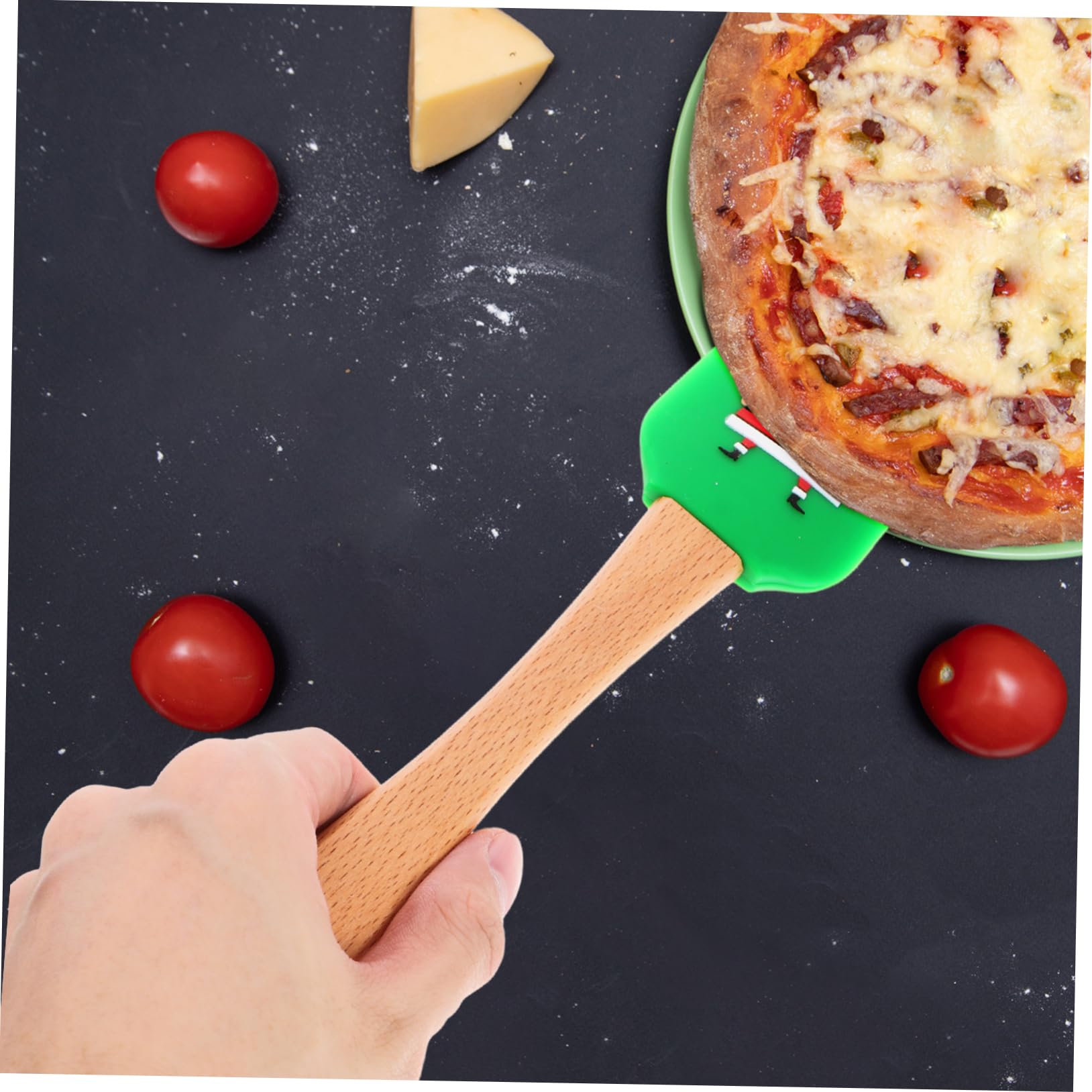 Spatole da Forno in Silicone Alimentare 5 Pezzi Set per Uso Domestico Design Natalizio Ergonomico Utensili da Cucina per Preparazione Dolci Festa Famiglia