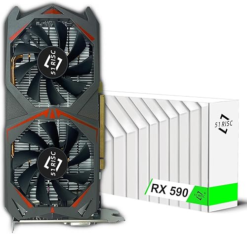 Miniatura 1 de 51RISC Tarjeta gráfica Radeon RX 590 GME, 2304SP 8GB GDDR5 256bit PCIe 3.0 × 16 1340MHz Base Clock Tarjeta de video para juegos (Radeon RX 590 GME)