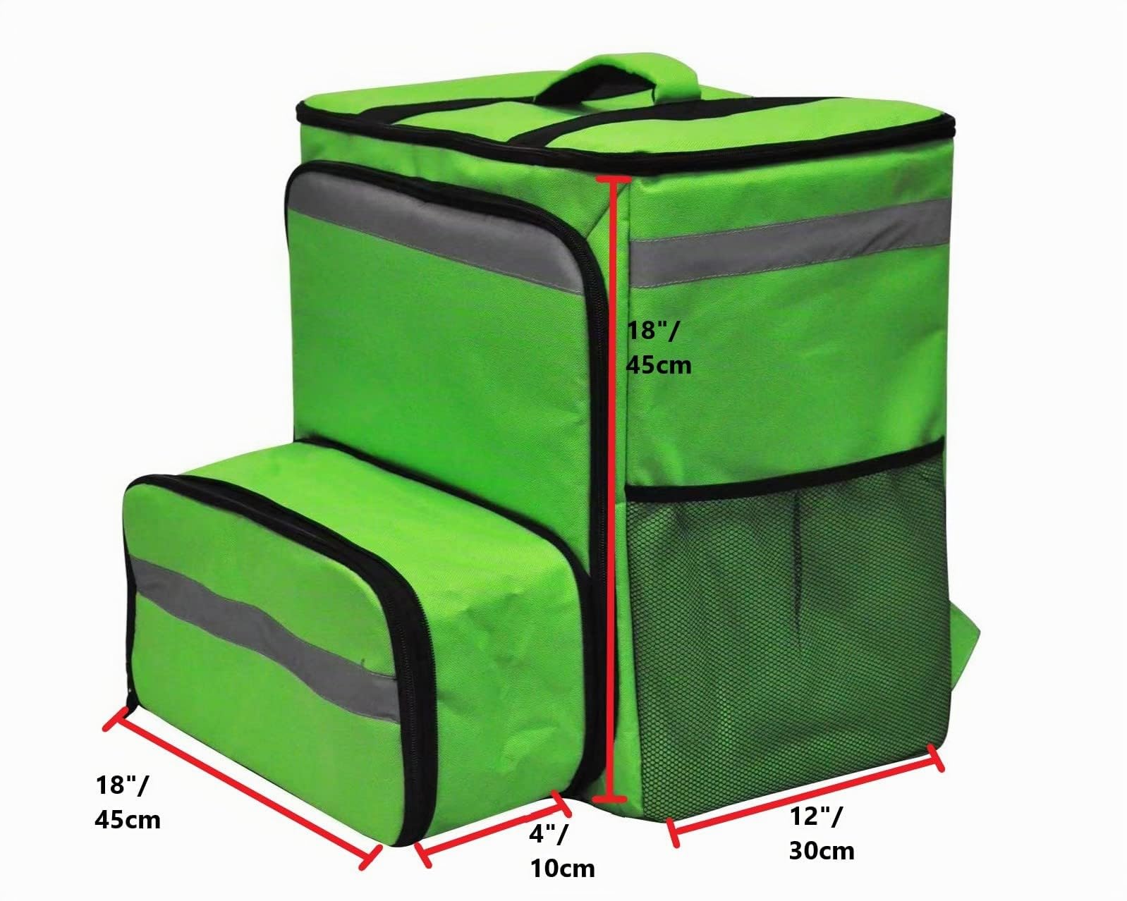 60 l XL großer isolierter Rucksack für Lebensmittellieferung, erweiterbare Catering-Kühltasche, Camping, UberEats Doordash... (Grün)