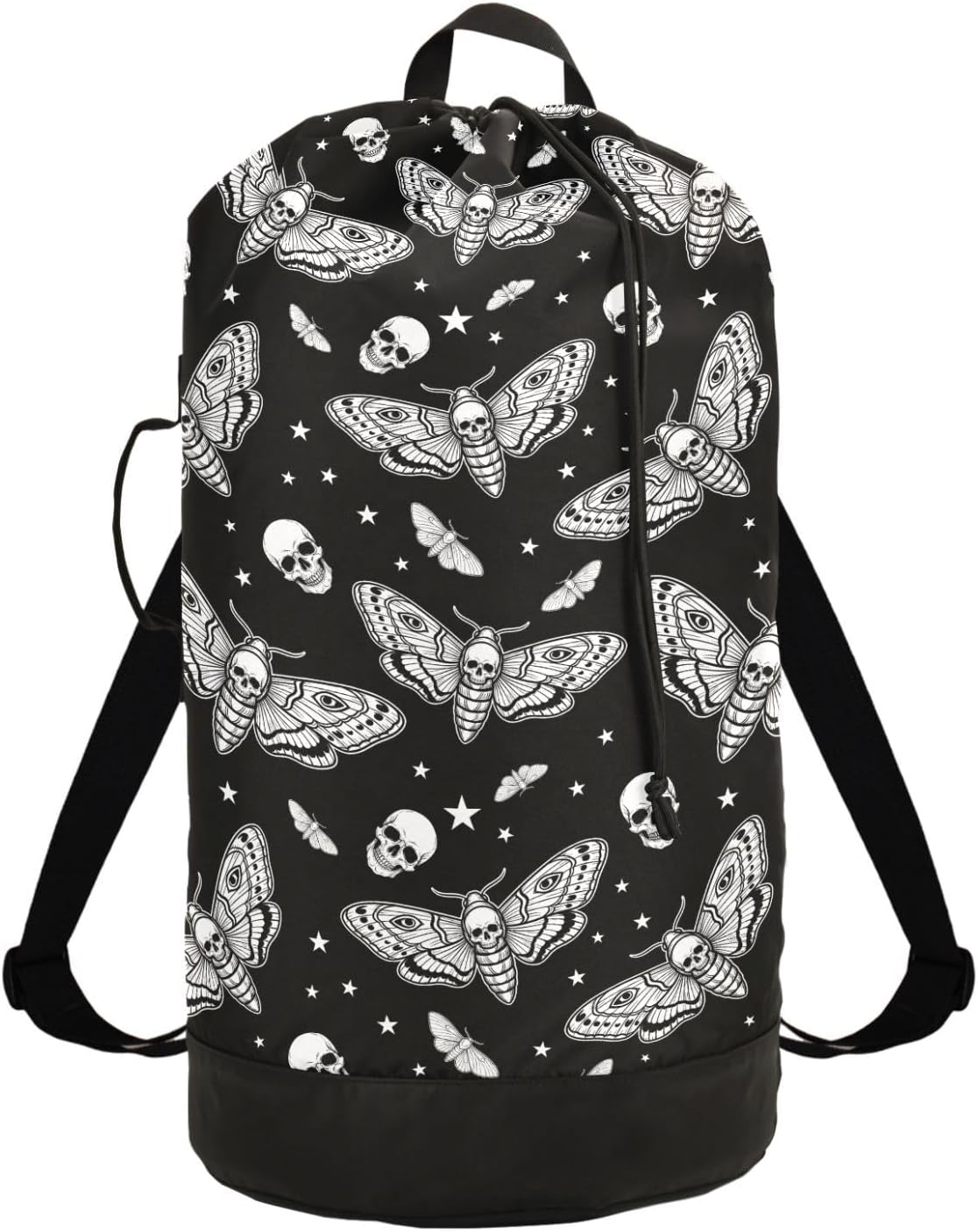 Flower Cute Laundry Bag Backpack with Shoulder Straps Daisy Dirty Clothes Organizer Extra Large Heavy Duty for Camp College Dorm Room Essentials for Girls