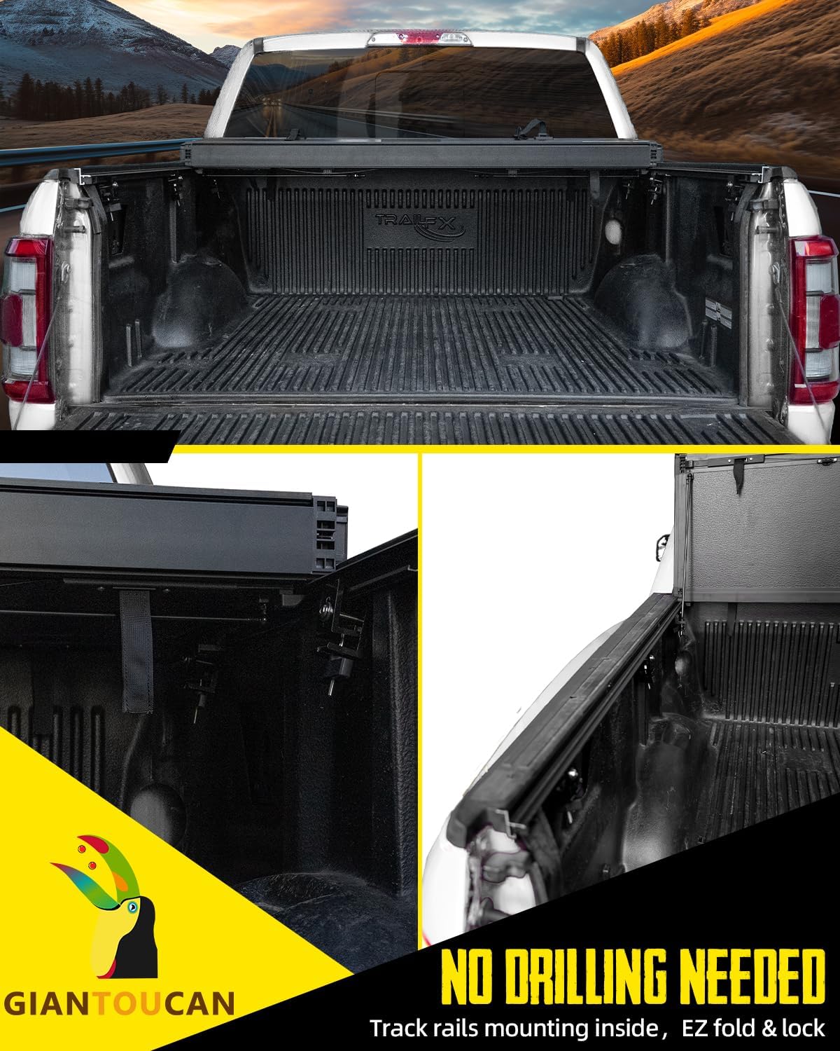 Flip-up Hard Folding Tonneau Cover compitable with 2019-2026 Chevy Silverado/GMC Sierra 1500 6.6ft(78.9") Bed, Not for CarbonPro Bed, Low Profile Style