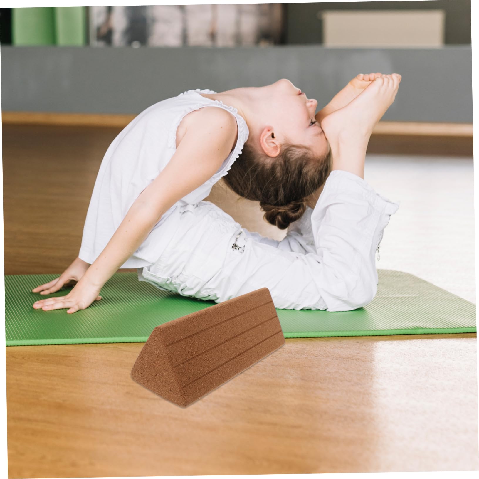Bloque de Yoga Triangular de Corcho para Niños, Amarillo