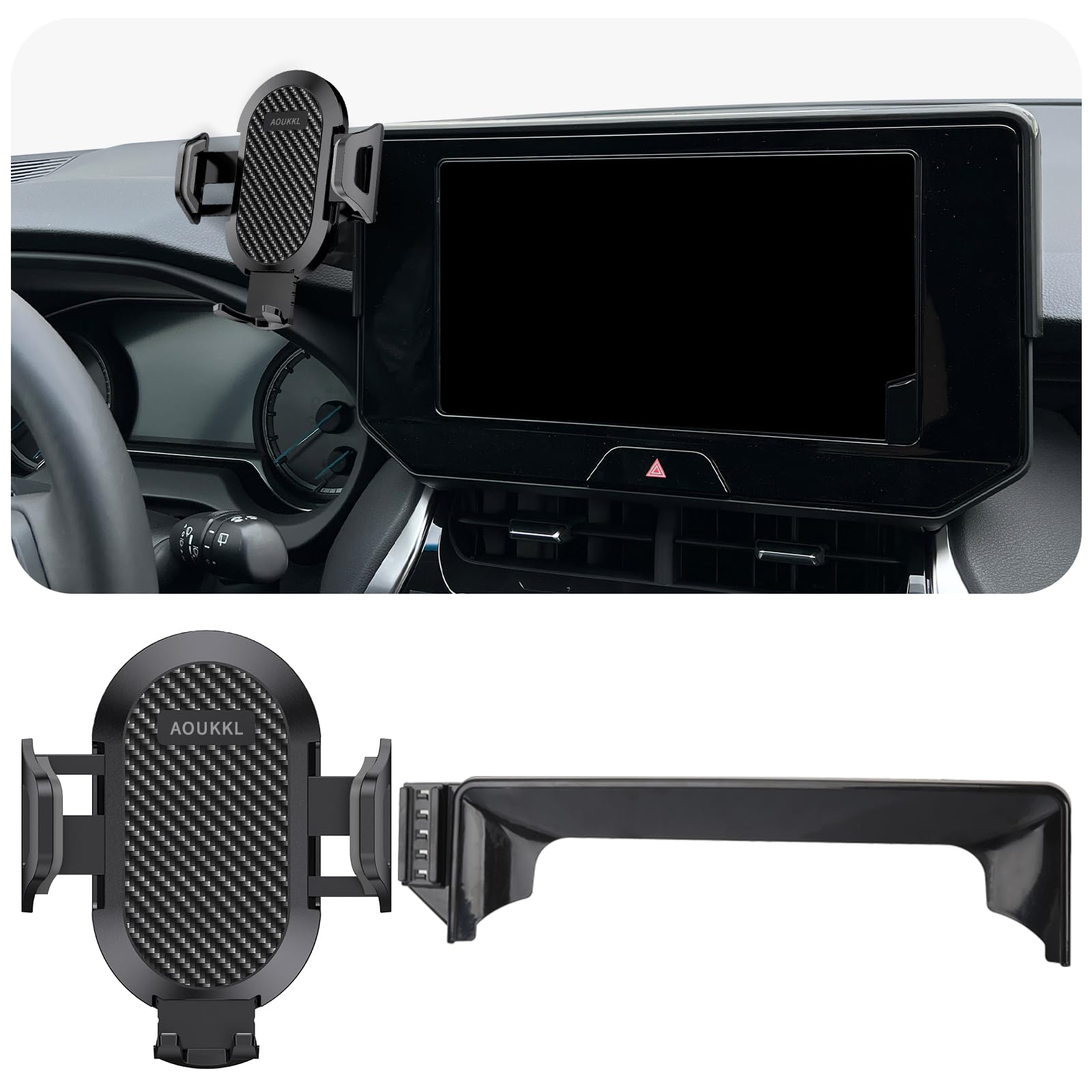 AOUKKL Car Phone Holder Fits for Toyota Venza XU80 LE XLE 2021-2024 Accessories(Only fit for 12.3-Inch Screen),Thick Cases Friendly,Cell Phone Mount