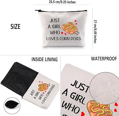 Miniatura 3 de G2TUP Bolsa de maquillaje para perros de maíz, regalo para amantes de los perros de maíz, bolsa de cosméticos Corndog, regalo para amantes de los