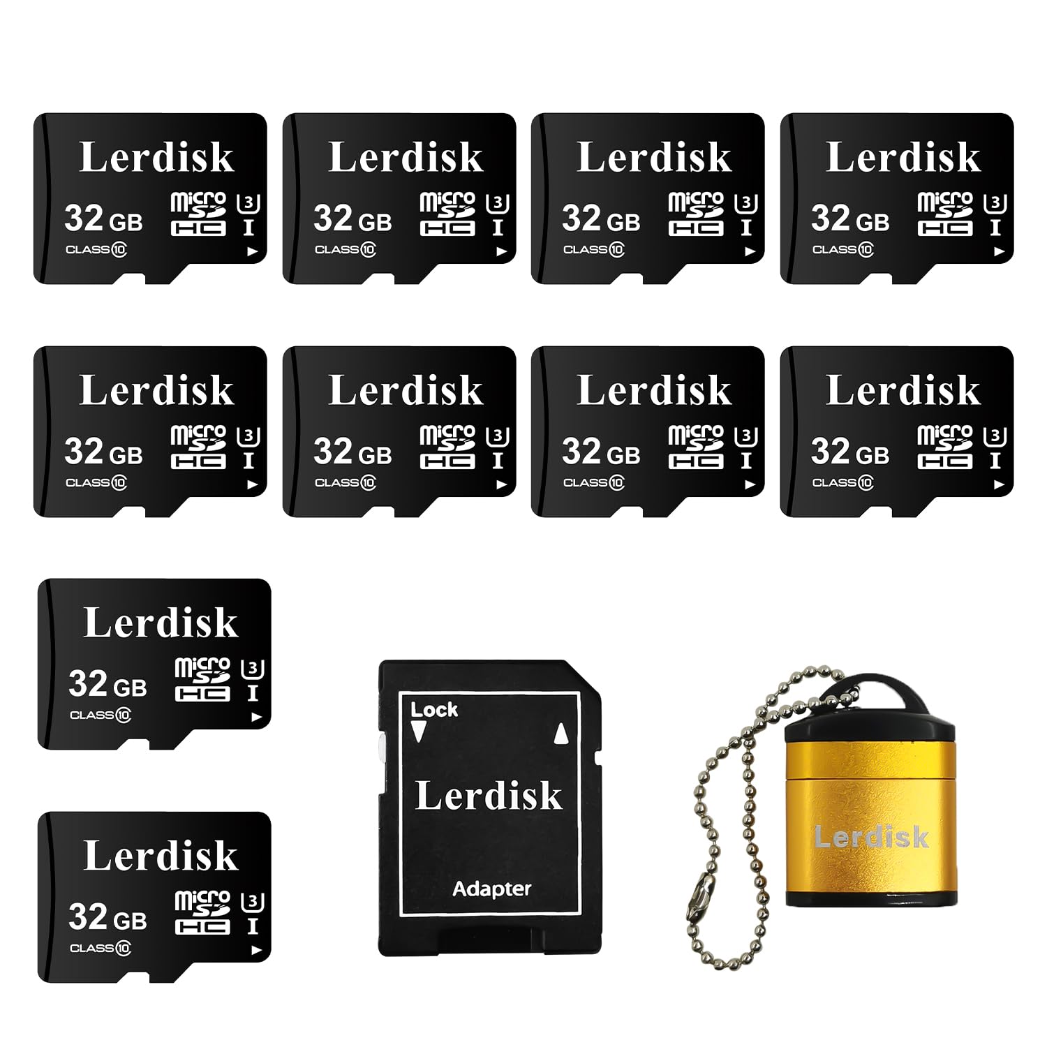 Factory Wholesale Tarjeta Micro SD de 32 GB U3 Paquete de 10 pulgadas Micro SDHC a granel con adaptador SD producido por licenciado autorizado (32 GB)