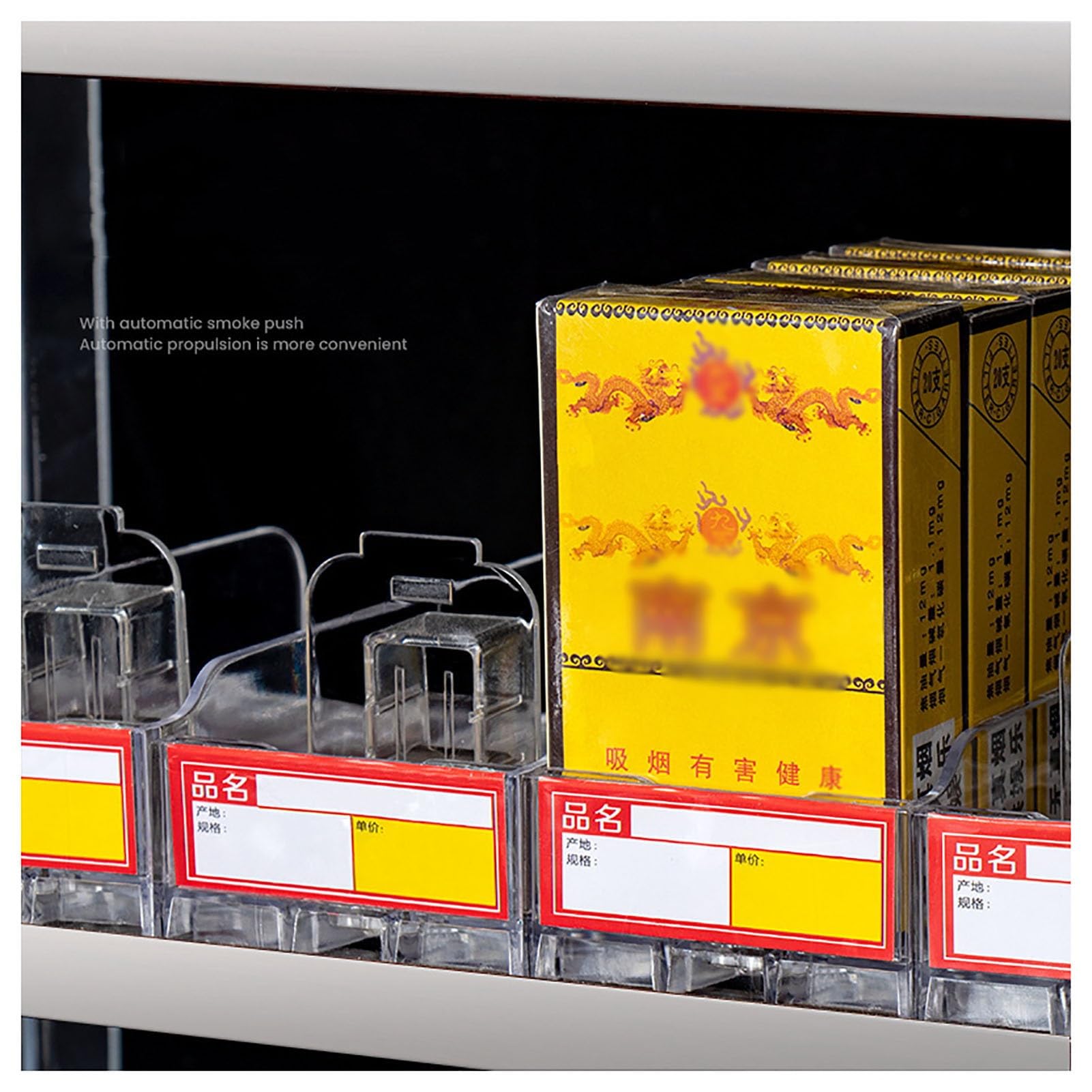 Generisch Verkaufsregale, rechteckiger Zigarettenetui-Halter, automatischer Zigarettendrücker, Zigarettenpräsentationshalter, Wand-Zigarettenständer (Farbe: Transparent, Größe: 38,5 x 29 x 4