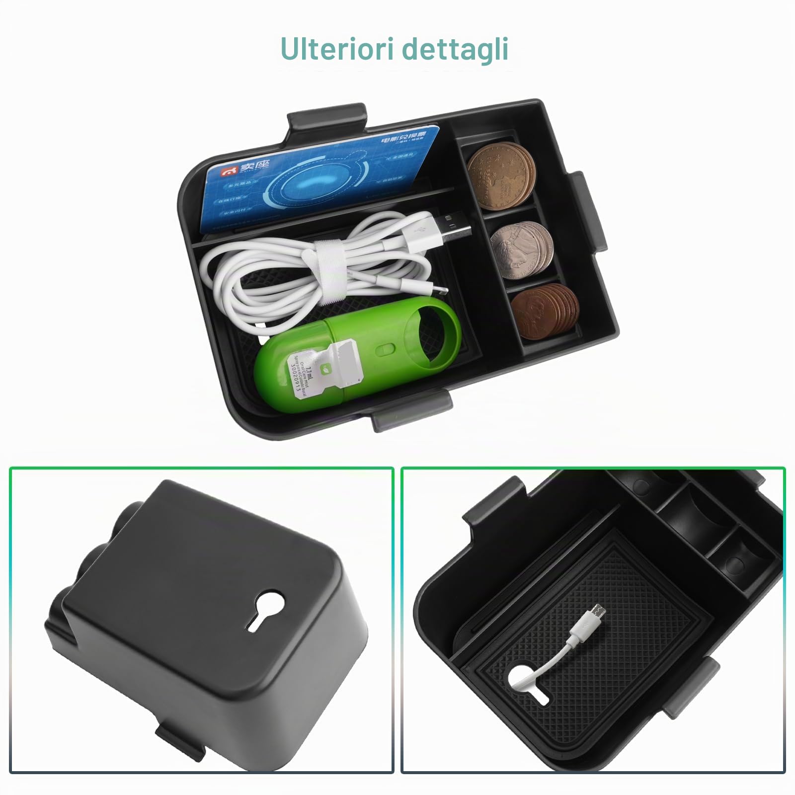 GAFAT Compatibile con Ford Puma/Fiesta MK8 2017-2024 Scatola Portaoggetti, Puma ST Fiesta ST 2023 Organizer per Braccioli, Vano Portaoggetti, Accessori Puma, Accessori Fiesta MK8
