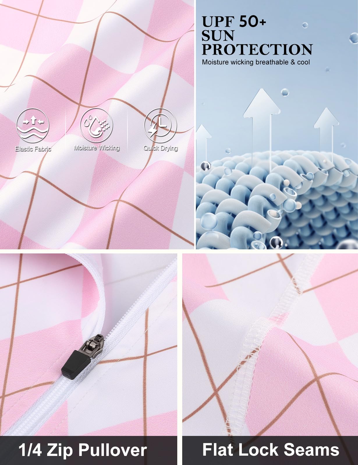 Syphiby Polo de sport à manches courtes pour femme, fermeture éclair 1/4, évacuation de l'humidité, haut de golf, sport, entraînement, course à pied, T-shirt S-XXL