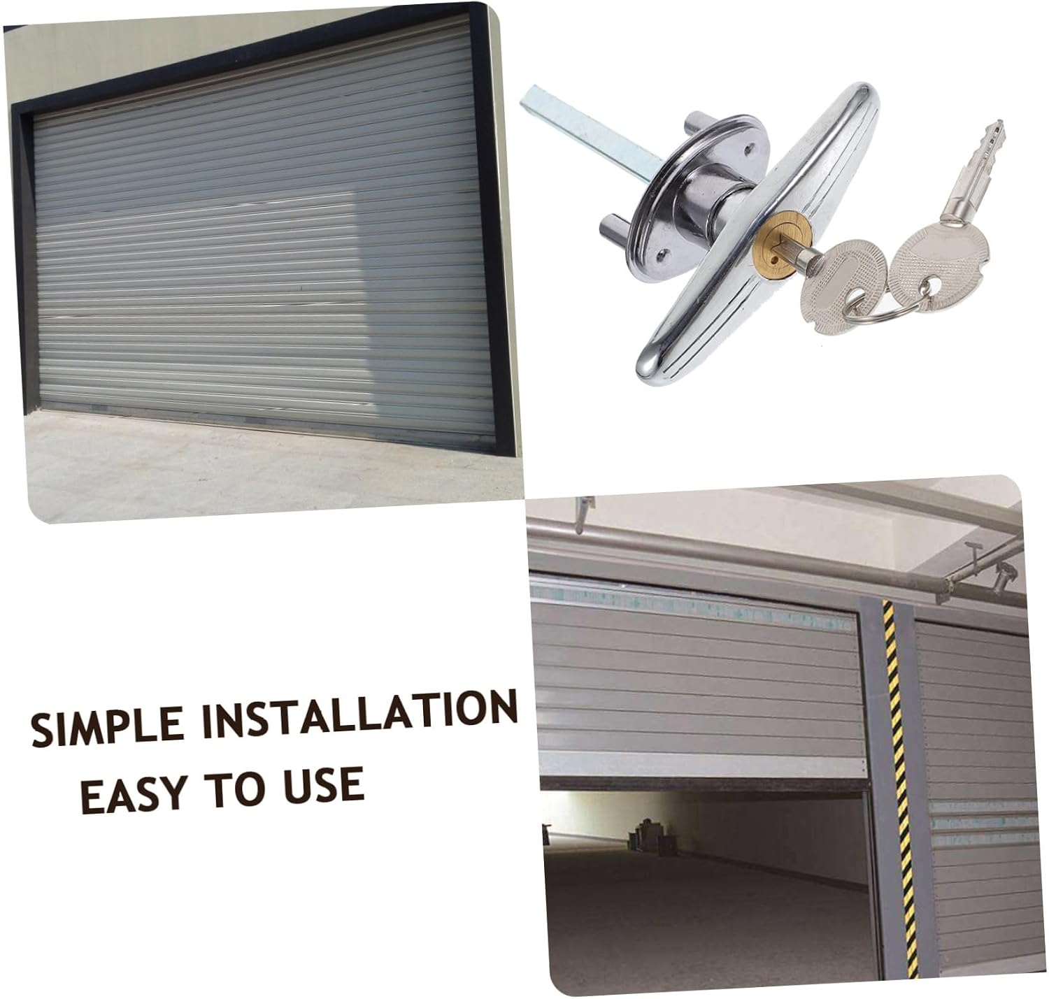 1set Locking T-Handle Garage Door Lock Kit Copper-core Wire Emergency Release Easy Installation for Homes Hotels Banks Schools