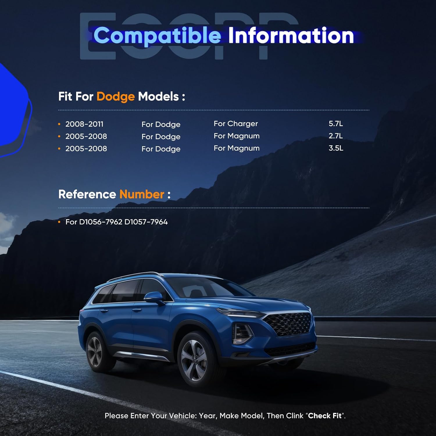 Brake Pads Discs Kits,ECCPP 8pcs Front Rear Ceramic Brake Pad Set for 2006 2007 2008 2009 2010 2011 2012 2013 for Dodge for Charger|2005 2006 2007 2008 for Dodge for Magnum