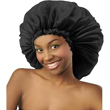 DONNA Super Jumbo Silky Satin Sleep Cap for Women Extra Large Bonnet for Long Braids, Locs & Curly Hair, Soft Smooth Satin, Superior Stretch, Stays On All Night, Beige Colors
