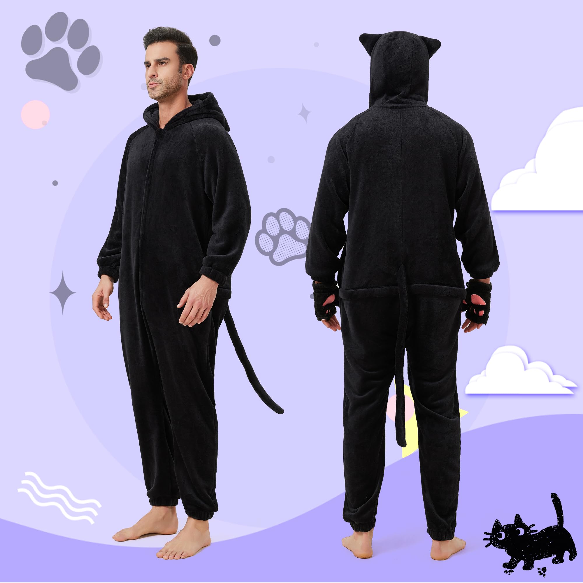 Ezuwail Pigiama intero unisex per adulti, costume da animale, per donne e uomini