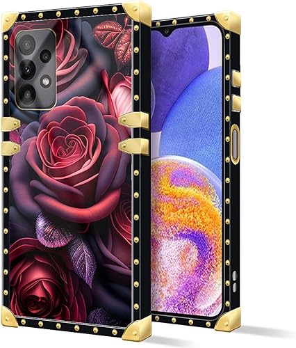 Miniatura 2 de DAIZAG Funda compatible con Samsung Galaxy A23 5G, TPU suave dorado a prueba de golpes, funda protectora para regalo, rosas rojas brillantes