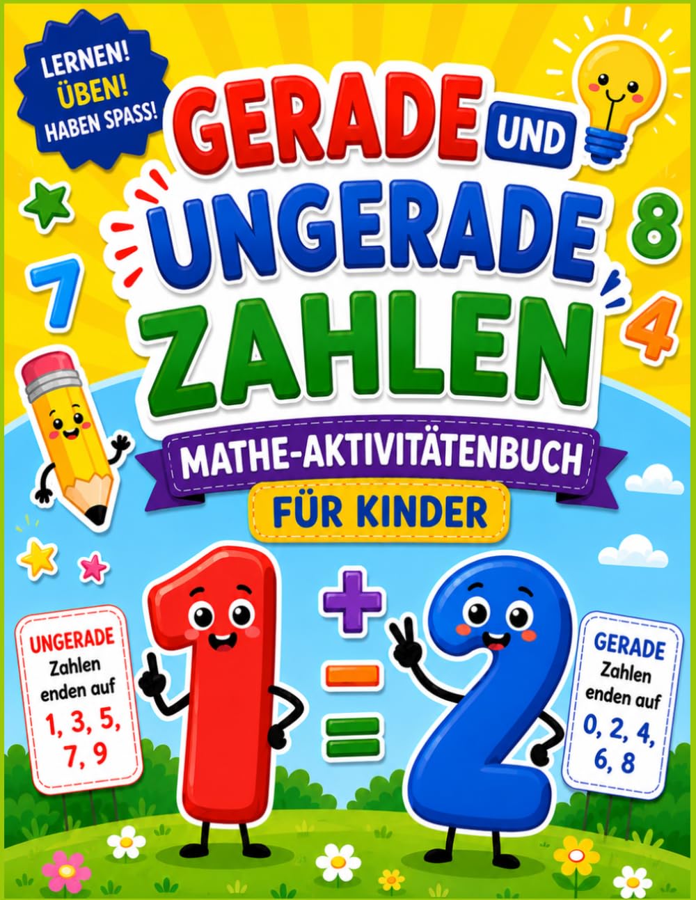 Mathe-Mitmachbuch Gerade und ungerade Zahlen für Kinder: Mathe-Spaß für Schulanfänger, Gerade und ungerade Zahlen | Malvorlagen & Übungen für die 1.–6. Klasse | Mathe-Spiele & Aktivitäten