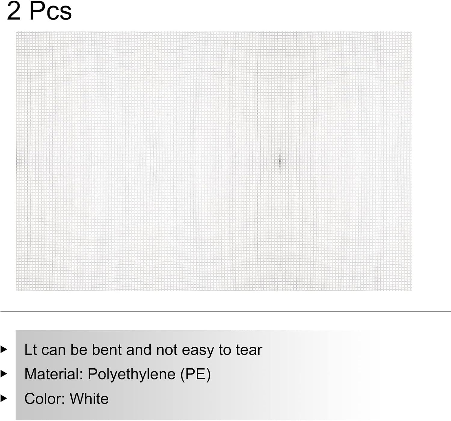 MECCANIXITY Plastic Mesh Canvas Sheet 50x33cm/20x13inch White Blank Canvas Rectangle 2.5mm Hole for Embroidery Needlepoint, Knit Crochet Mesh, Pack of 4